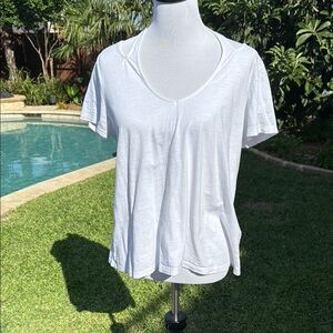Boston Proper White Relaxed Short Sleeve Tee